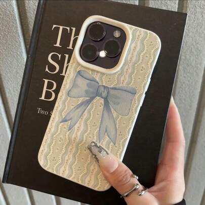 1pc TPU Material Delicate Light Blue Butterfly Lace Pattern Phone Case Compatible With IPhone 17 Pro Max/17/16 Pro Max/15/13/12/11, S20 FE/A15/S24/A55, Redmi Note 11/Note 12/Note 13 Pro, Full Coverage Anti-Drop Soft Protective Phone Cover