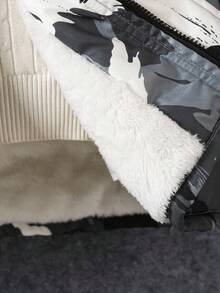 Tween Boy Casual Fashionable Autumn/Winter Thermal-Lined Dark Grey Camouflage Cargo Pocket Padded Coat