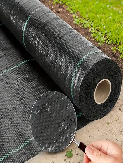1m X 5m (3.28ft X 16.4ft) Heavy-Duty Black PP Barrier Fabric Roll & Durable Garden Weeding Mat - 4 Sizes Available Textured Surface For Enhanced Control, Sun Blocking With Water Vapor Permeable Ground Cover To Control Weeds And Soil Erosion - Suitable For Lawn Care, Garden Beds, Yard Weeding, Vegetable Gardens, Lawns, Landscaping, Flowers, Landscaping Projects, Agricultural Covering (Gridpatterned Fabric, Sturdy Garden Cover)