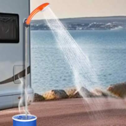 Bomba de ducha portable para acampar recargable USB ideal senderismo lavado coche portatil presion agua ligera compacta bateria recargable flujo constante facil uso limpieza higiene personal viaje camping ducha exterior