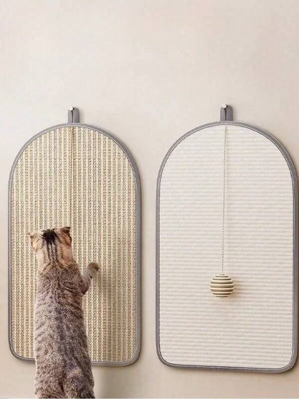 PETSIN 1pc Sisal Cat Scratcher Board, Vertical Wall-Mounted, Anti-Scratching Mat, Inodoro Cat Scratching Pad & Massagem