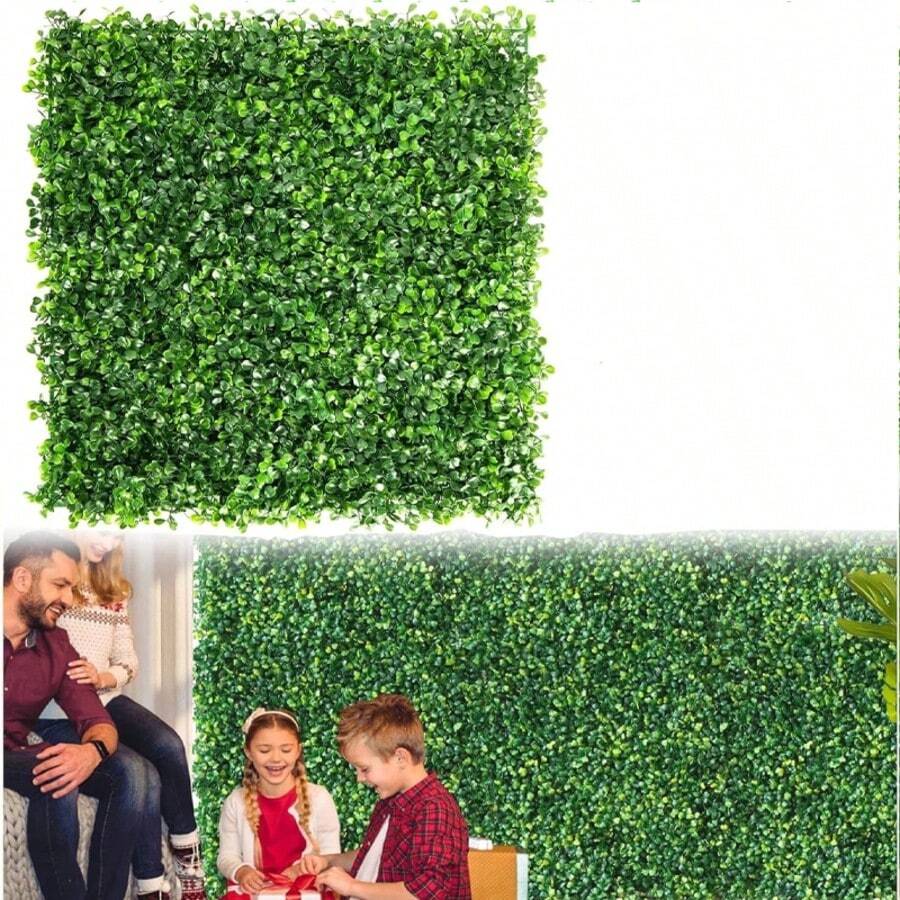 1/10 Pieces Of 25X25cm Artificial Milan Lawn, Eucalyptus Green Plant Background Wall, Simulated Plastic Plant Carpet, Home And Wedding Decoration