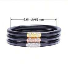 1pc Plastic & Silicone Gold Bangle Bracelet, Hexagram Charm Bracelet Suitable For Women's Daily Wear