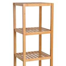 HOMCOM Bathroom Cabinet With 3 Open Bamboo Shelves, 36x33x140cm Natural Toilet Cabinet For Optimal Storage - 1 - 查看 8