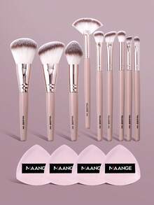 MAANGE 1pc/5pcs/9pcs/13pcs Makeup Tool And Brush Set, Including Foundation Brush, Blush Brush, Eyeshadow Brush, Eyebrow Brush, Powder Brush, Highlighter Brush, Contour Brush, Concealer Brush, And Powder Puff Accessories Gifts For Women&Girls,Makeup Accessories Gifts For Friends