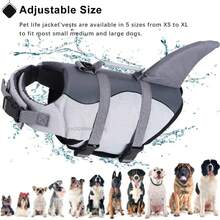 Chaleco salvavidas para perros Shark, flotabilidad mejorada, ropa de natación para perros pequeños, chaleco de  con asa para perros medianos y grandes, surf - Azul - Ver 2