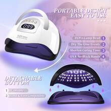 Lâmpada de Unhas UV com 81 LEDs, Máquina Secadora de Unhas com Tela LCD, Secagem Rápida, Lâmpada de Manicure para Curar Todas as Unhas, Ferramentas de Arte de Unhas em Gel