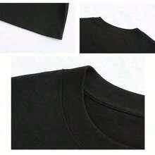 Camiseta de hombre AMIRL con estampado de letras "AMIRL" de rayas de colores, corte holgado, 100% algodón, estilo casual, cuello redondo estampado, lavable a máquina, apta para todas las estaciones - NEGRO 3 - Ver 3