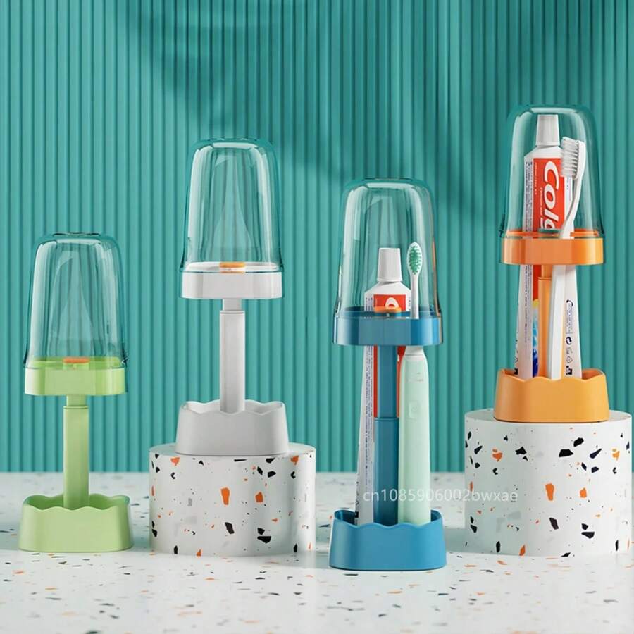 Vaso de enjuague bucal minimalista, juego de cepillo de dientes para estudiantes, vaso de enjuague bucal, vaso de dientes para niños, cepillo de dientes eléctrico de plástico - Naranja - Ver 1