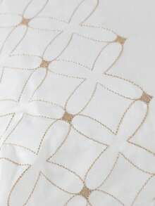 Complete 6-Piece Bedspread And Sheet Set, 200 Thread Count, Double/Queen/King Size, Embroidered Luxury Design By Ideale - 卡其色 - 查看 5