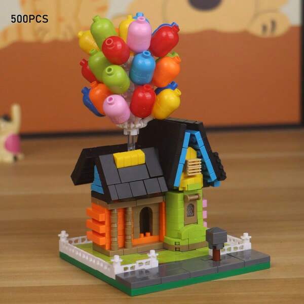 600+PCS Mini Particle Assembled Building Blocks, Balloon House Models, House Building Blocks, DIY Puzzle Toys For Boys, Birthday Gifts