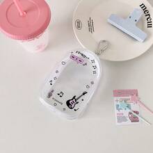 透明卡通PVC高透光娃娃展示收纳袋，动漫娃娃挂件袋，可收纳数据线、充电器、U盘等 - 旅行便携拉链封口配件袋