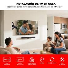Soporte Tv Base Para Pantalla 14 A 27 Pulgadas Hasta 10kg Negro - Negro - Ver 7