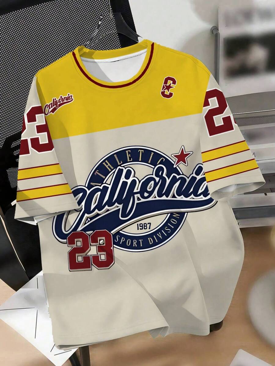 Camiseta de manga corta para hombre de talla grande, jersey deportivo n.º 23, ropa casual de verano