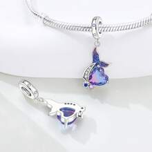 1 pieza Colgante plateado con encanto de vida marina, delfín, tortuga, estrella de mar, medusa, diablo marino, sirena para hacer pulseras, collares y joyería DIY como regalo de cumpleaños para mujeres