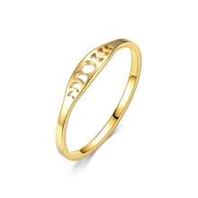 1 Stück minimalistischer Edelstahl Halbmond Blumen Design Ring, moderner Titanstahl Ring für Frauen, geeignet für den täglichen Gebrauch, perfektes Geschenk für Freunde und Familie