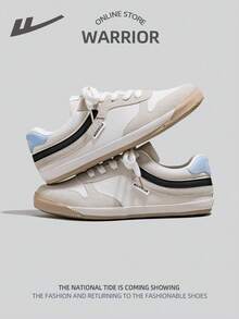 WARRIOR 1 đôi giày thể thao nữ đế bằng, đa năng, buộc dây, kiểu dáng casual. - Màu be/Xám/Đen - Xem 2