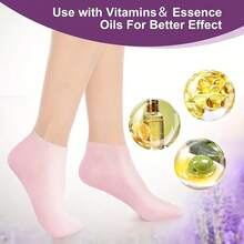 2 Pairs Silicone Socks For Women - Soft Gel AloeMoisturizing Socks For Women's Spa Pedicure, Repairing DryFeet, Cracked Heels And Softening Rough Skin, Gifts For Girl Womenswear Basic. - 彩色 - 查看 3