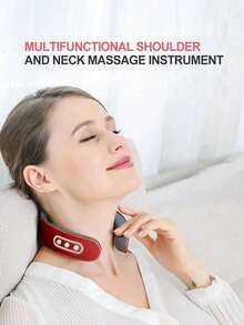 EMS Electric Neck Massager, Neck & Shoulder Massage, Spine Relaxation, Auto Heating Therapy, Pain Relief, Rechargeable
