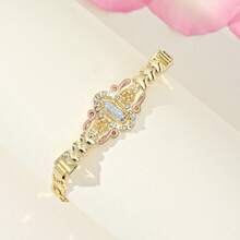 1 pieza Pulsera de la Virgen María de cobre brillante, de moda y sencilla, regalo para parejas, amigos, mejores amigos, adecuada para uso diario, festivales y oración