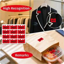 POJHK  600pcs Waterproof Hot Stickers, PVC Material, Fluorescent Red Fire Shape Labels For Supermarkets, Restaurants, And Stores 2 X 1.2 Inch - 紅3 - 查看 4