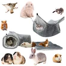 Sugar Glider Double-Layer Hammock Ferret Hideaway Tunnel House Pet Cushion Combo - Multicolor - View 13