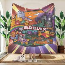 1pc Game Cartoon Print Flannel Blanket, Soft Polyester Fiber Blanket, Suitable For All Seasons, Comfortable Bed Sheets, Sofas, Camping, Travel, Office Essentials, Perfect Holiday Gifts, Couple Gifts, Multiple Sizes To Choose From, Pet Friendly Home Decoration, Party Decoration, Lightweight And Durable Design, Modern Style, Pet Owner's Choice - Multicolor - View 5