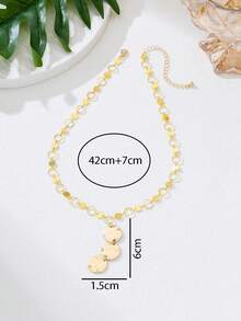 1 Classic Elegant Round Tassel Pendant Necklace With High-End Feel For Women