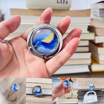 교실 및 책상용 이동식 원형 걸이 후크 - 분리형 책상 책가방 후크, 학생 및 사무실 책상 정리함, 테이블 측면 장착, 드릴링 불필요, 공간 절약, 학교, 홈 오피스, 기숙사, 휴대용 선반 정리함, 가방, 액세서리 및 경량 장비에 적합