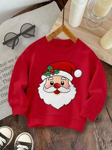 KID004|Sudadera infantil de moda | Cómoda y cálida | Adecuada para uso diario y regreso a clases |NavidadRopa infantil con dibujo de San Nicolás para fiestas navideñas atractiva y cómoda - Rojo - Ver 1