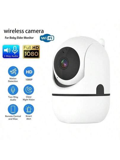 HD Night Vision Indoor Camera, Pet Security 360 Degree Home Wireless Dog/Cat Camera 2.4 GHz WiFi, Slimme Phone Application, Built In Outdoor Baby Monitor, Audio Video Recording Function.