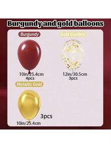 20pcs/Set 10 Inch And 12 Inch Rose Gold/Burgundy/Romantic Purple/Silver White Latex Balloons With Shiny Glitters, Suitable For Wedding Bridal Decoration, Birthday Decor, Graduation Decor, Christmas Decor, Valentine's Decor, Outdoor Decor, Photo Shoot And Various Event Party Decorations Mother's Day Graduation - Wine Red - View 6