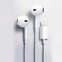 Przewodowe słuchawki douszne kompatybilne z 'em z wbudowanym pilotem do sterowania muzyką, połączeniami telefonicznymi i głośnością kompatybilne z 'em 14/13/12/11/XR/XS/X/8/7/SE/Pro/Pro Max, Przewodowe słuchawki douszne kompatybilne z Apple Lightning, Przewodowe słuchawki douszne kompatybilne z 'em/kompatybilne z iPadem Lightning, Przewodowe słuchawki EarPods ze złączem Lightning,