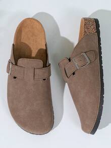 男士拖鞋，男士凉拖，适合所有季节，鞋底柔软，简约，时尚，易于穿着 - 沙色 - 查看 4