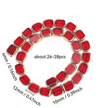 10x12mm Rectangle Glass Beads 1strand For Bracelet Necklace Beading Strung Accessories