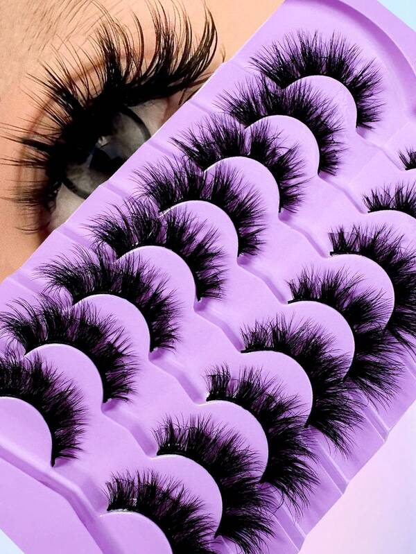 8 pares de pestañas postizas de 25 mm, súper esponjosas, de 5D, de imitación de visón, pestañas falsas dramáticas de volumen, de rizo D, pestañas de visón largas y gruesas, naturales, pestañas postizas al por mayor, proveedores de maquillaje, pestañas de visón 8DA003