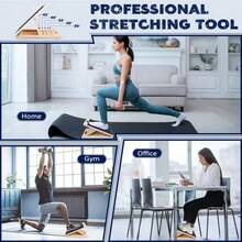 Slant Board Calf Stretcher Folded Wooden Calf Incline Board For Yoga Workout - Hitam - View 8