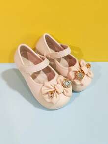 1 par de bailarinas casuales de unicolor para niñas con decoración de mariposa, cómodas, antideslizantes y ligeras, adecuadas para uso en exteriores, otoño/invierno