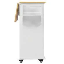 Dining Room Sideboard, 112x40(70)X94, White, Solid Wood Folding Top With Storage Doors, Wheels And Replaceable Solid Wood Legs, Suitable For Kitchens And Dining Rooms - 1 - View 9