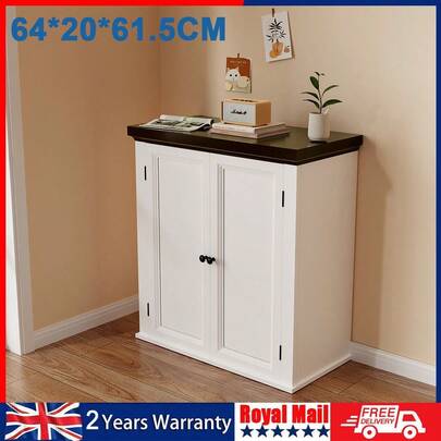 OYAJIA Sideboard Storage Cabinet, Morden Kitchen Cupboard With Adjustable Shelf, Drawer And Double Doors, Sideboard For Living Room, Dining Room, Hallway, White,64*20*62cm