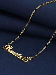 Custom Stainless Steel Necklace - Elegant And Sexy Style, Perfect Valentine's Day Gift, With Personalized Initials And Name, DIY Heart Pendant, Perfect For Party And Casual Wear, Personalized Jewelry - Multicolor - View 6