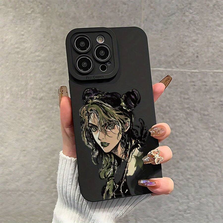 Funda de Teléfono Suave Angel Eyes con Patrón de  de Anime Impresión UV Cubierta Mate de Teléfono Protección Completa de 360 Grados para iPhone 11 12 13 14 Pro Max 15 XR X/XS 7 8 Plus SE Mini para Smartphone - Azul Klein - Ver 1