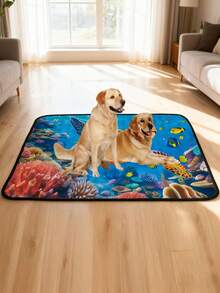 1 pieza Alfombrilla para mascotas con diseño de tortuga marina, lavable y reutilizable, alfombrilla de entrenamiento para mascotas, adecuada para todas las estaciones, fácil de limpiar, multiusos para viajes