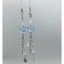 【星空】梦幻流星雨手机链甜美酷女孩激光五角星手机挂件包扣，兼容安卓及大多数智能手机，送给妈妈、家人、朋友、孩子、生日、节日的礼物 - 流星雨手機鏈 藍色 - 查看 3