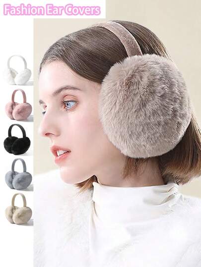 Winter Ear Muffs For Women Men Fold Soft Earmuffs Cute Beauty Ear Covers Cold Weather Fluffy Ear Warmers Headband Winter Accessories Travel Essential Accessories For Outdoor Cycling Running Fitness Office Back To School