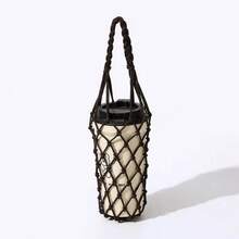 1 Bolsa de malla tejida a mano, Vaso de agua, Bolsa portátil para bebidas y café, Bolsa reutilizable para hervidor de mano, Bolsa para bebidas, Bolsa de malla decorativa - Multicolor - Ver 12