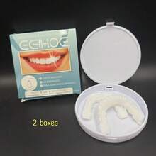 Juego de dentadura postiza natural blanca cómoda y ajustada con caja de almacenamiento - Sonrisa perfecta, fácil de instalar, se adapta a todas las formas dentales - Nuevo estilo-Blanco - Ver 16