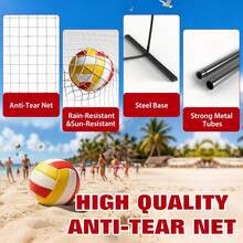 CuisinSmart Volleyball Net,12FT/32FT Portable Volleyball Net With Carry Bag For Backyard,Adjustable Height,Freestanding Design,Idea For  Beach, Indoor And Outdoor, Serving, Hitting Drills Games - White-12ft - View 3