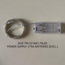 1 pieza Luces de cadena LED de 10/20/30/50/70/100, de 1/2/3/5/7/10m, adecuadas para decoración de habitaciones, regalo creativo, decoración de ramos, luces de hadas - Morado - Ver 10