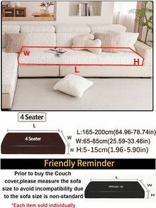 1 pieza Funda de sofá de tela de felpa beige, elástica y no deformante, amigable con la piel y cálida, amigable con las mascotas, protector de sofá lavable a máquina, adecuado para sofá reclinable en forma de L (disponible en varios tamaños), decoración de otoño, decoración de habitación, vuelta al colegio, útiles escolares